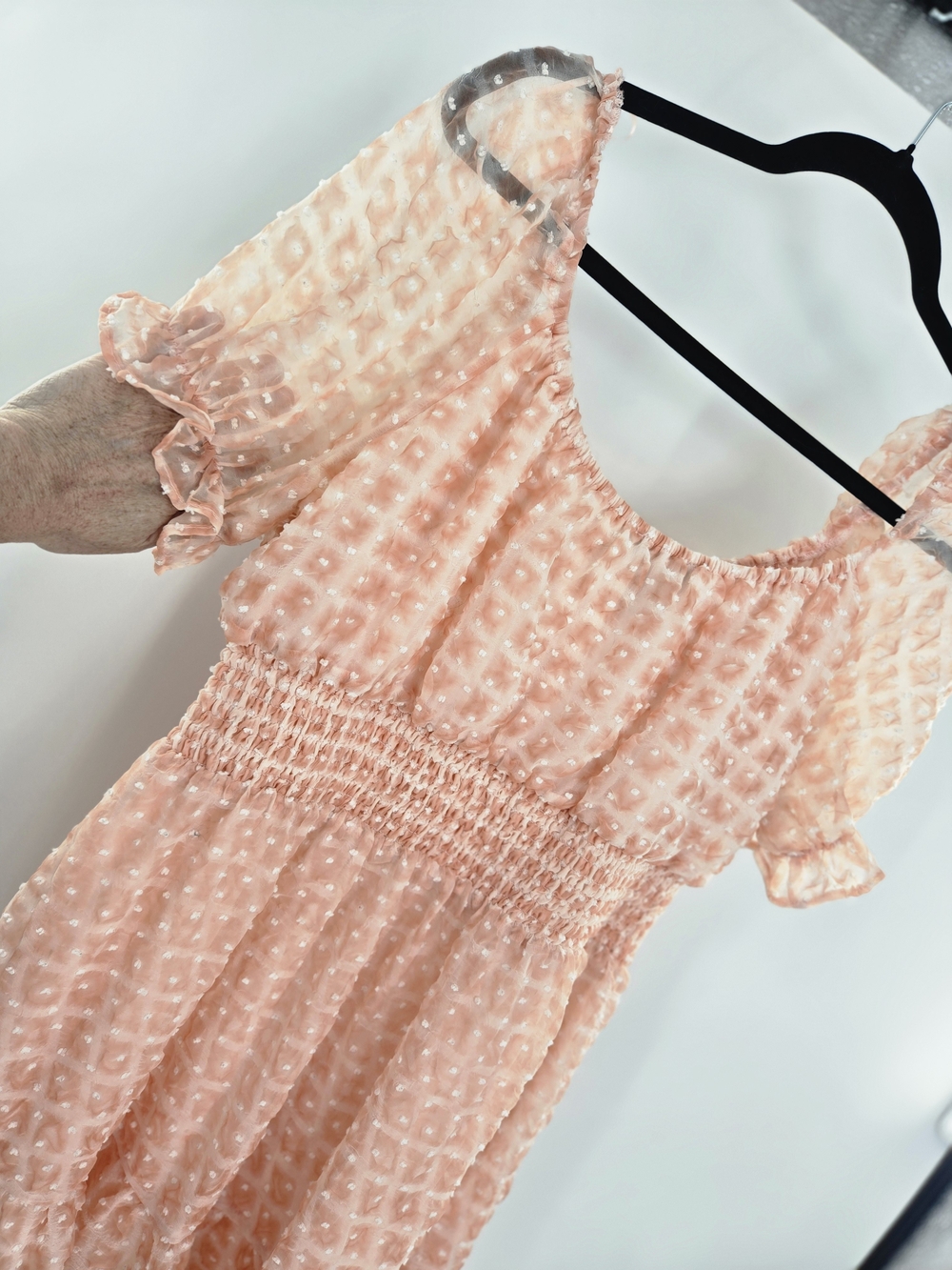 Flying Tomato A Calin L Dress Smocked Puff Sleeves Femme Flirty Versatile Staple - Picture 8 of 16